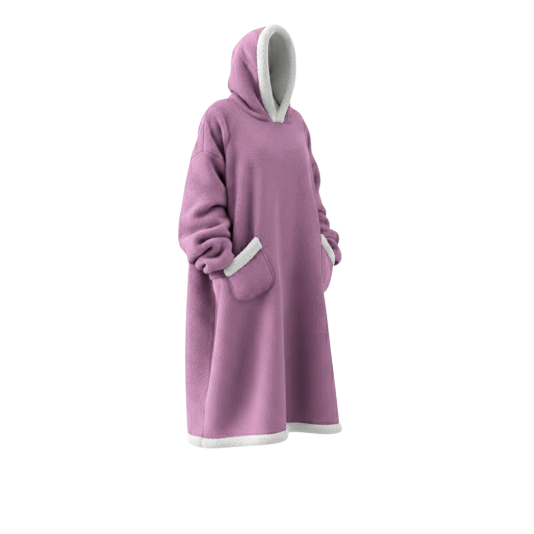 Oversized Flannel Blanket Hoodie – Wearable Blanket with Sleeves & Hood
