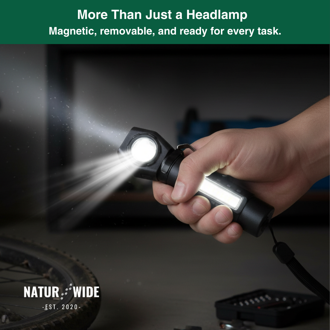 Multifunctional 2-in-1 LED flashlight & headlamp