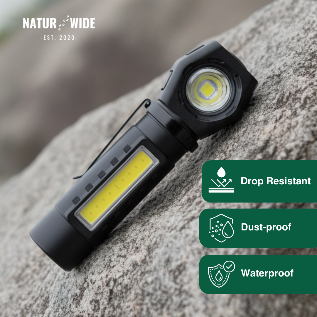 Multifunctional 2-in-1 LED flashlight & headlamp