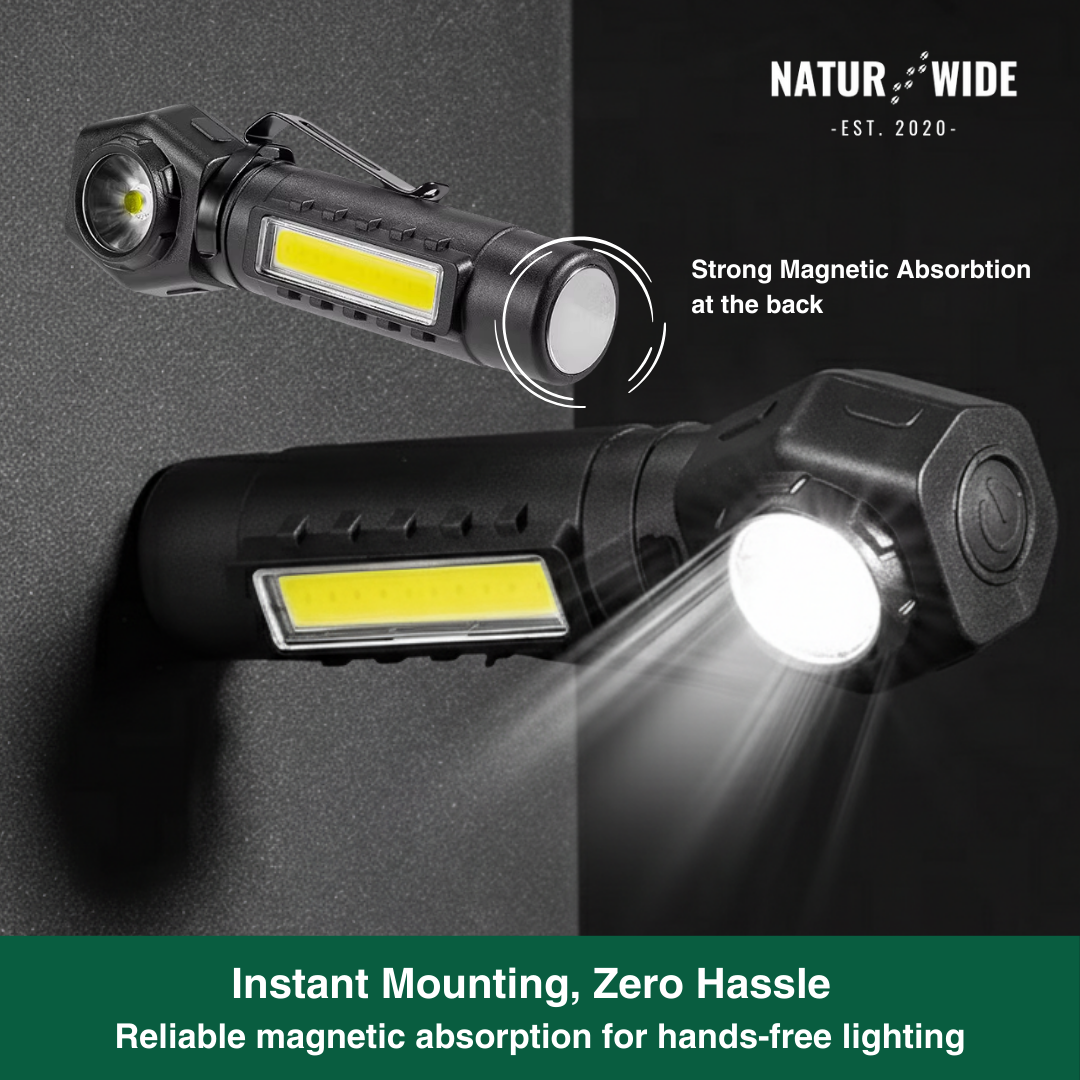 Multifunctional 2-in-1 LED flashlight & headlamp