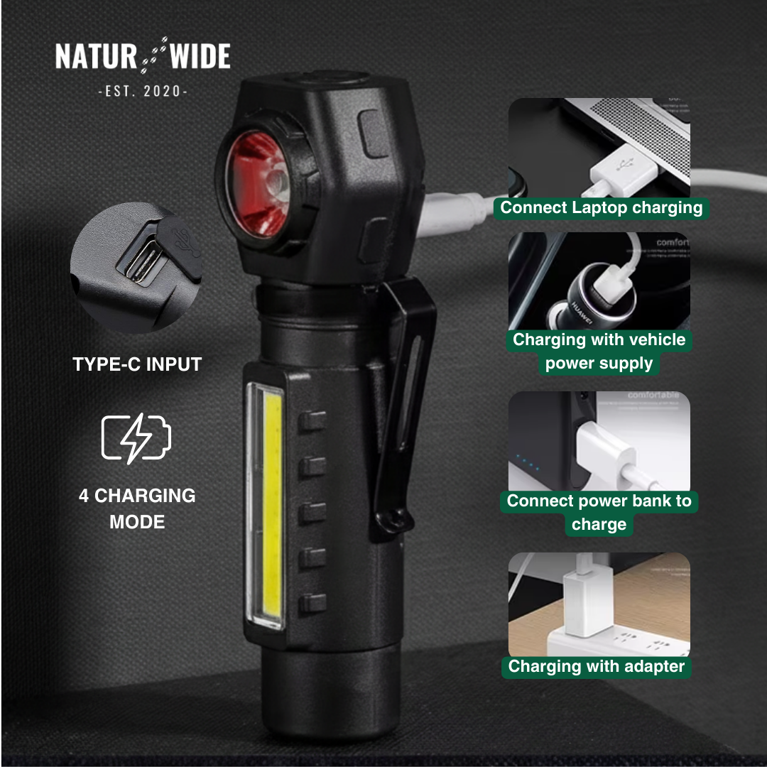 Multifunctional 2-in-1 LED flashlight & headlamp