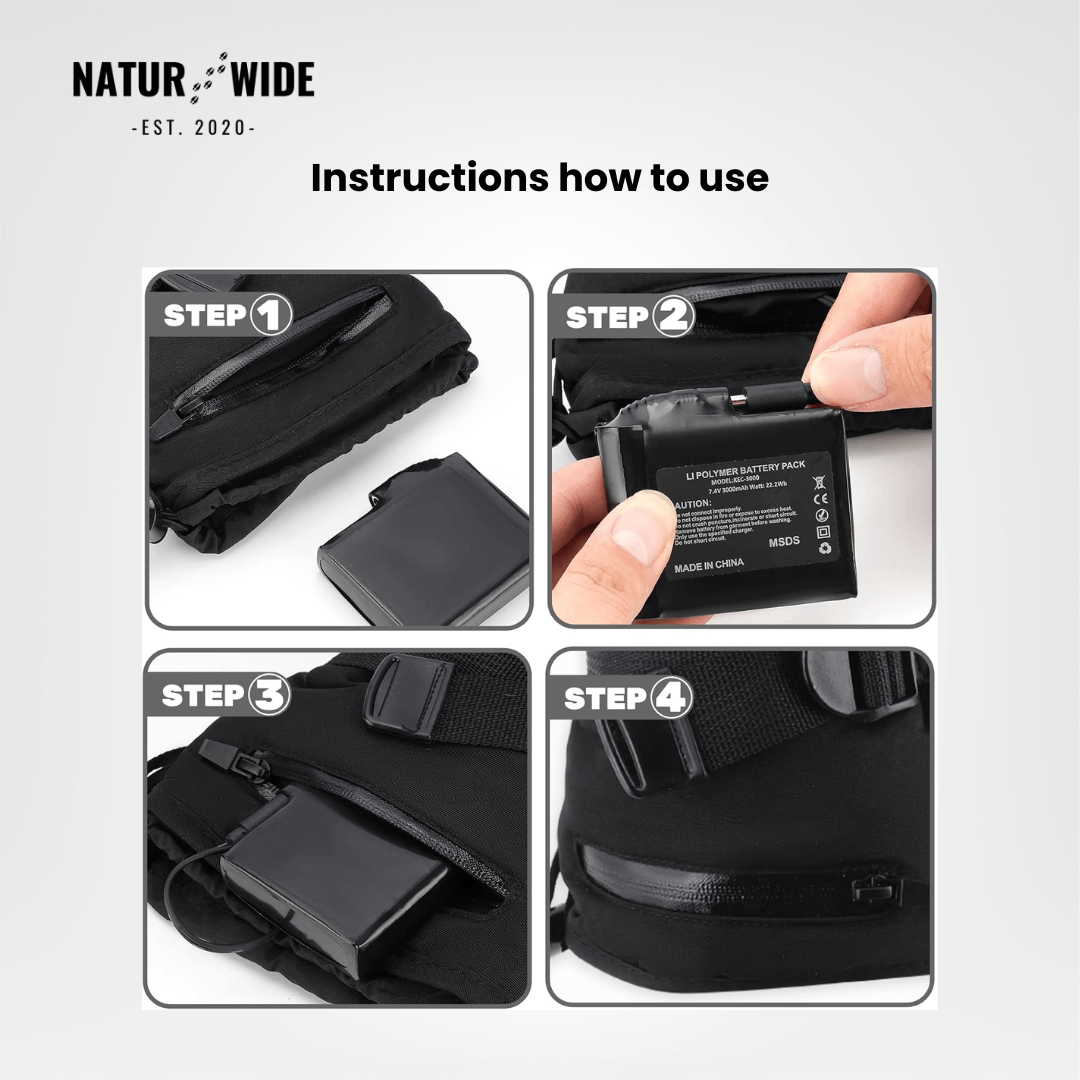 Heated Gloves – 6000mAh Battery, 3 Heat Levels, Waterproof & Windproof