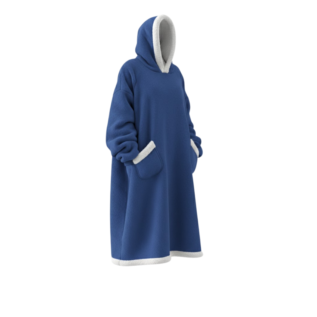 Oversized Flannel Blanket Hoodie – Wearable Blanket with Sleeves & Hood