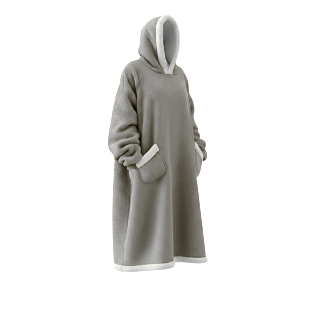 Oversized Flannel Blanket Hoodie – Wearable Blanket with Sleeves & Hood