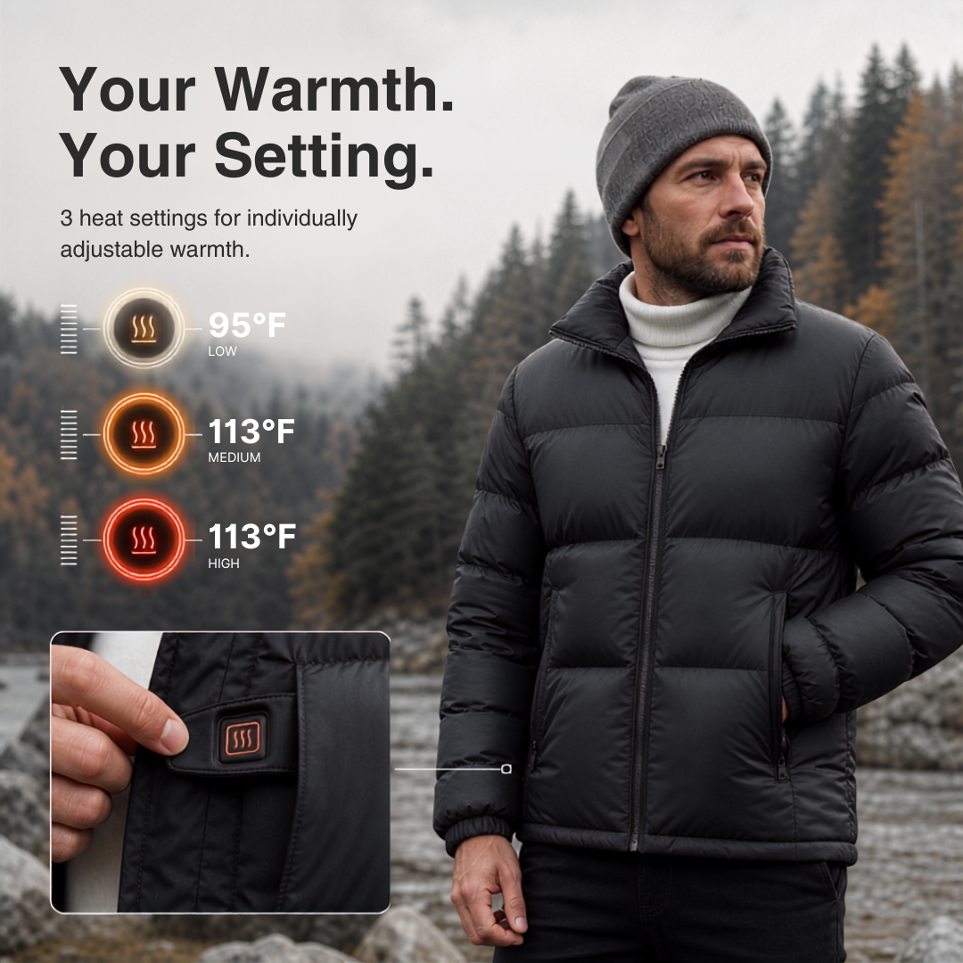 Naturwide Heated Winter Jacket – 6 Heating Zones, Waterproof & Extra Warm for Men and Women