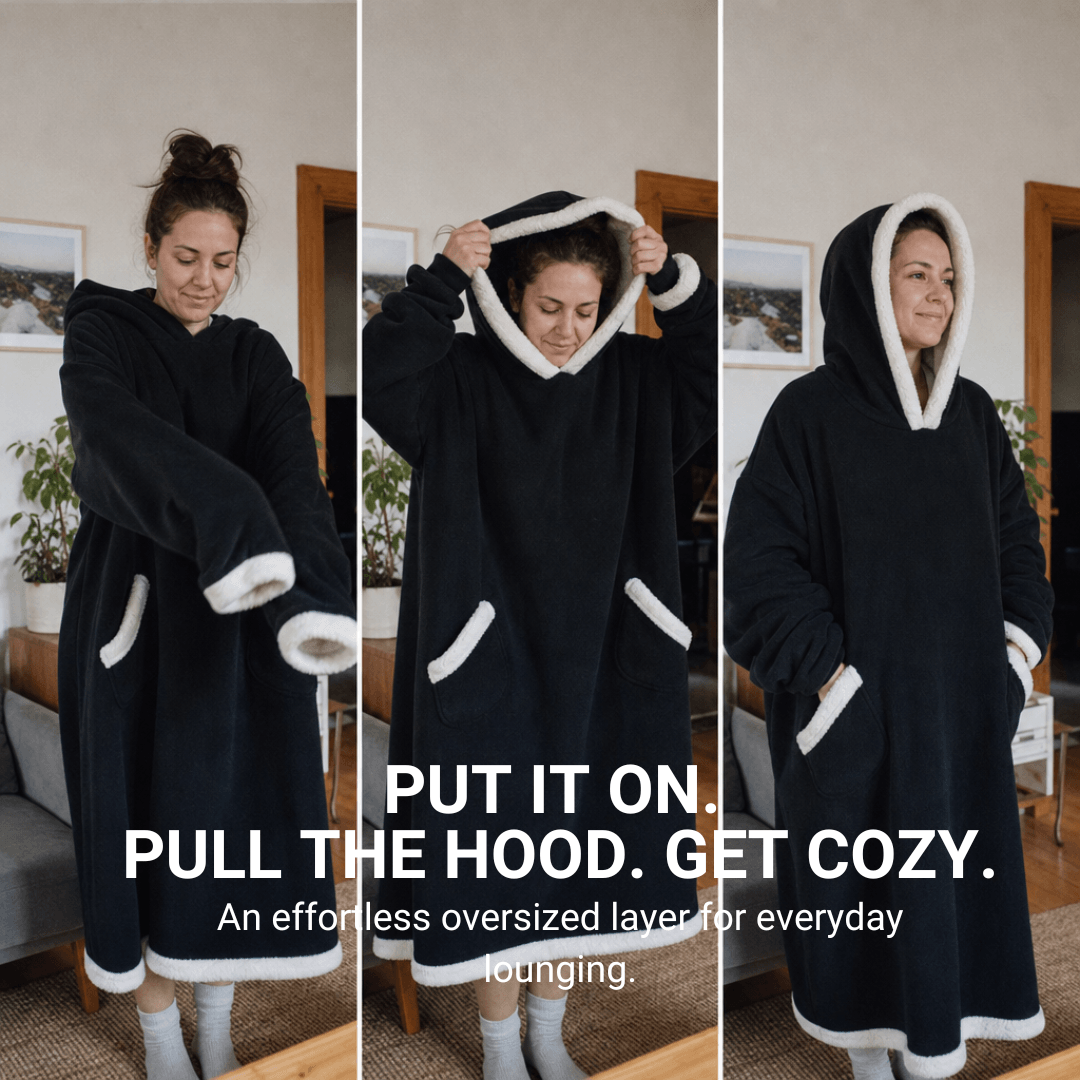 Oversized Flannel Blanket Hoodie with Hood – view 14