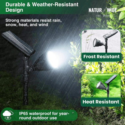 Solar Garden Spotlight 9 LED – RGB & White, IP65 & Adjustable (2-in-1)