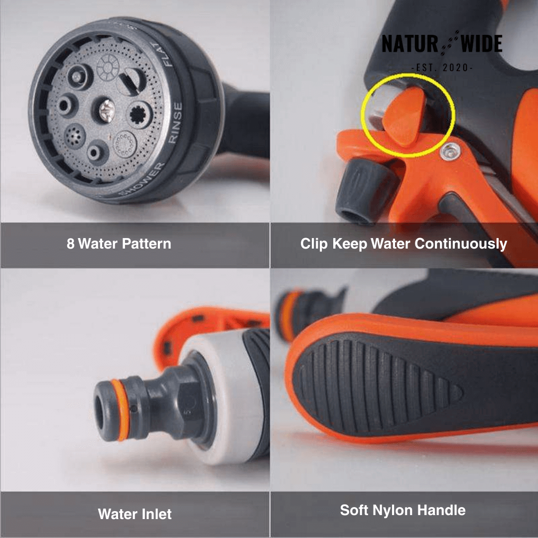Garden Hose Nozzle 8-in-1 – Non-Slip & Versatile