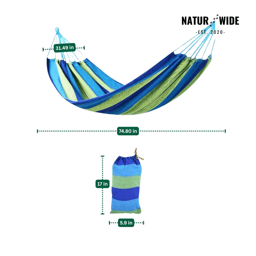 Striped Canvas Hammock – Single & Double Outdoor Sleeping Swing