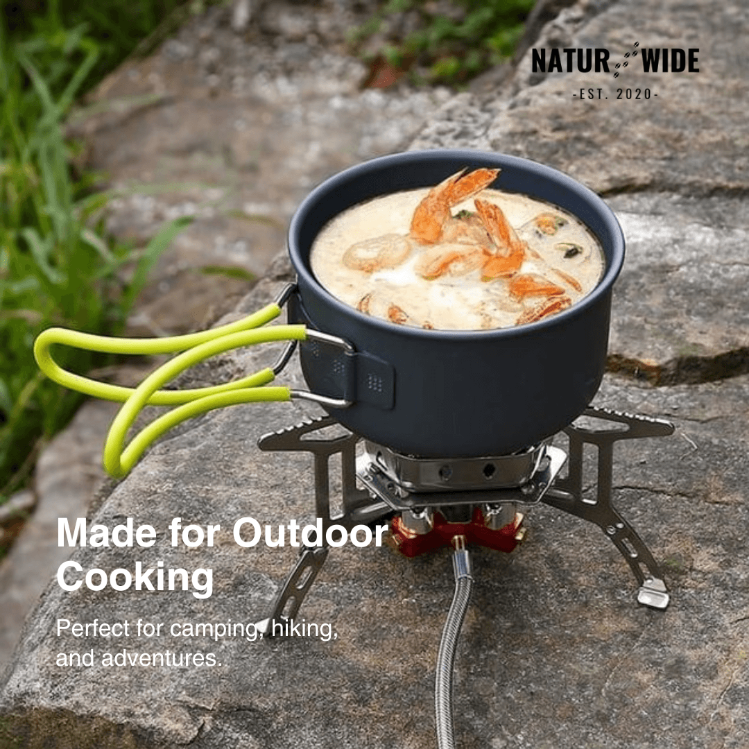 3-Head 5800W Folding Gas Camping Stove – Portable Backpacking Burner