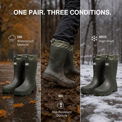 Waterproof Outdoor Rubber Boots Unisex – Slip-Resistant, Durable &amp; Long-Lasting