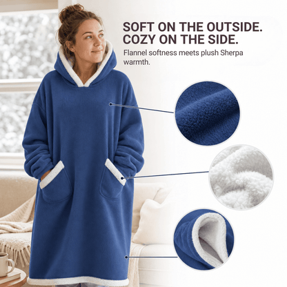 Oversized Flannel Blanket Hoodie with Hood – view 18