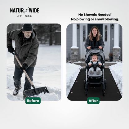 Heated Snow Melting Mat - Non-Slip Stair &amp; Walkway Heater