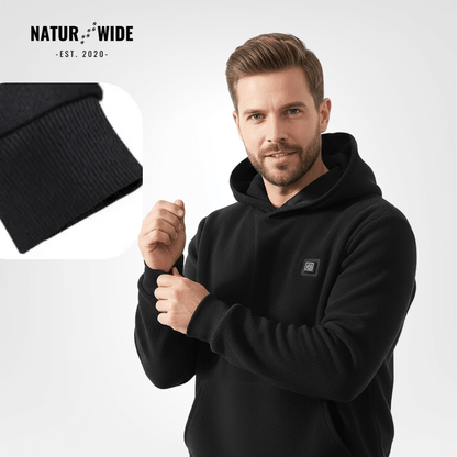 USB Heated Hoodie – Unisex Cotton Zip-Up with Thick Wool Lining