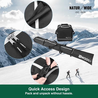 2-Piece Ski Bag Set – Ski Carrier &amp; Boot Bag Combo (Adjustable up to 80")