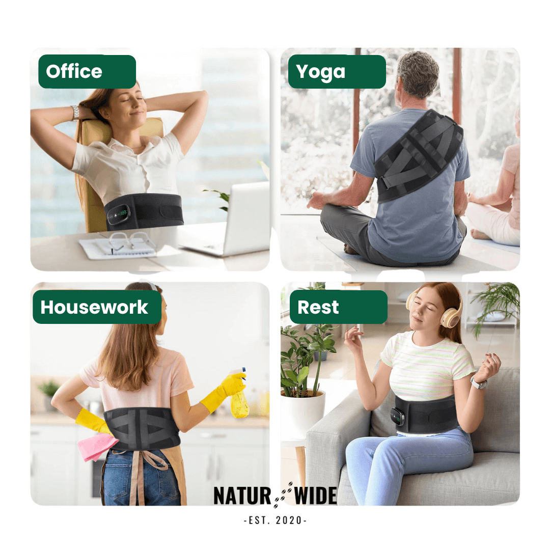 Back Massage Belt – Heating Pad, Vibration &amp; Red Light Therapy