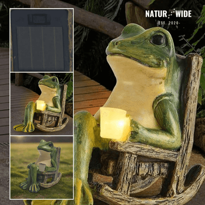 Solar Mini Frog Garden Statue - Glowing Outdoor Decor