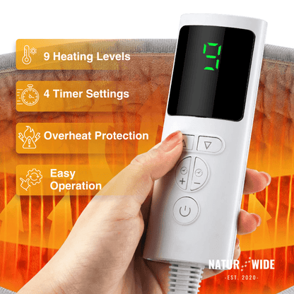 Electric Back Heating Belt – Waist Warmer with 9 Heat Settings &amp; Timer