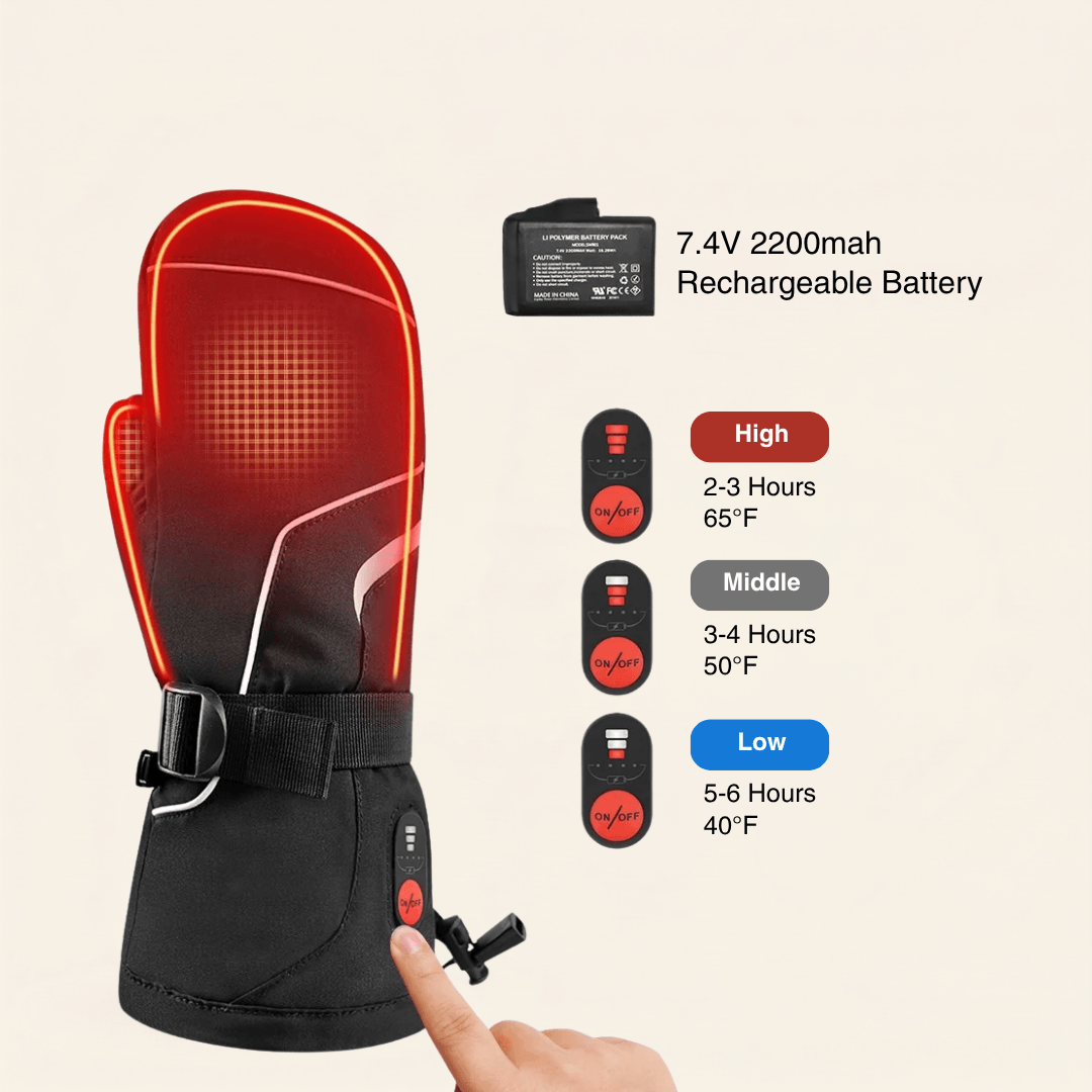 Rechargeable Waterproof Electric Heated Winter Mittens