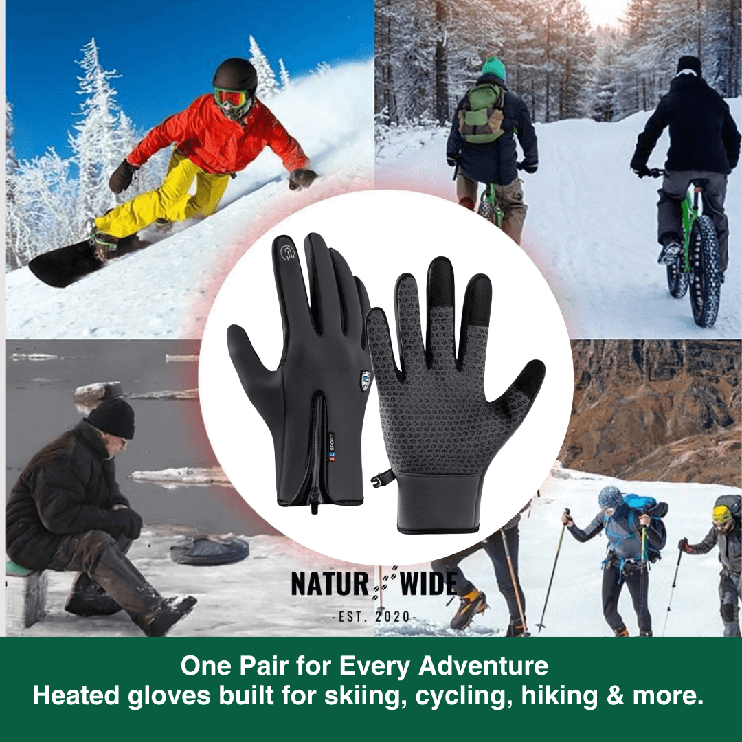 Heated Gloves (Power Bank Powered) – Waterproof & Windproof