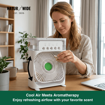 3-in-1 USB Air Cooler Fan – Humidifier & 7-Color LED Night Light