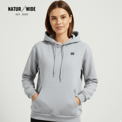 USB Heated Hoodie – Unisex Cotton Zip-Up with Thick Wool Lining