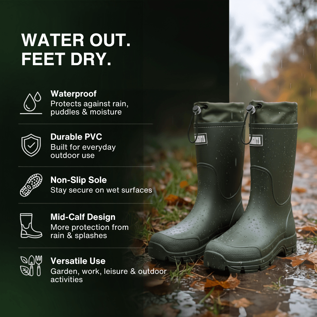 Waterproof Outdoor Rubber Boots Unisex – Slip-Resistant, Durable &amp; Long-Lasting
