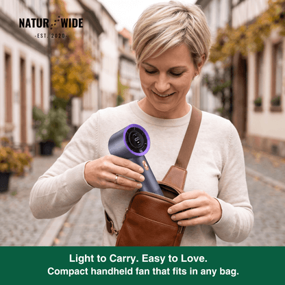Handheld Mini Fan – 199 Speeds, 6 Blades, Brushless Motor