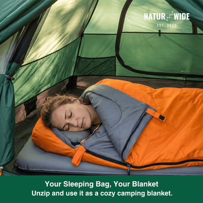 Ultralight Envelope Sleeping Bag – 3-Season Camping & Travel