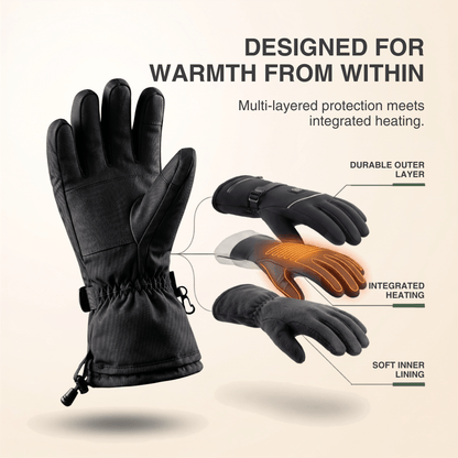 Heated Gloves – 3 Heat Levels, Waterproof &amp; Windproof