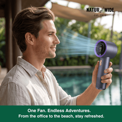 Handheld Mini Fan – 199 Speeds, 6 Blades, Brushless Motor
