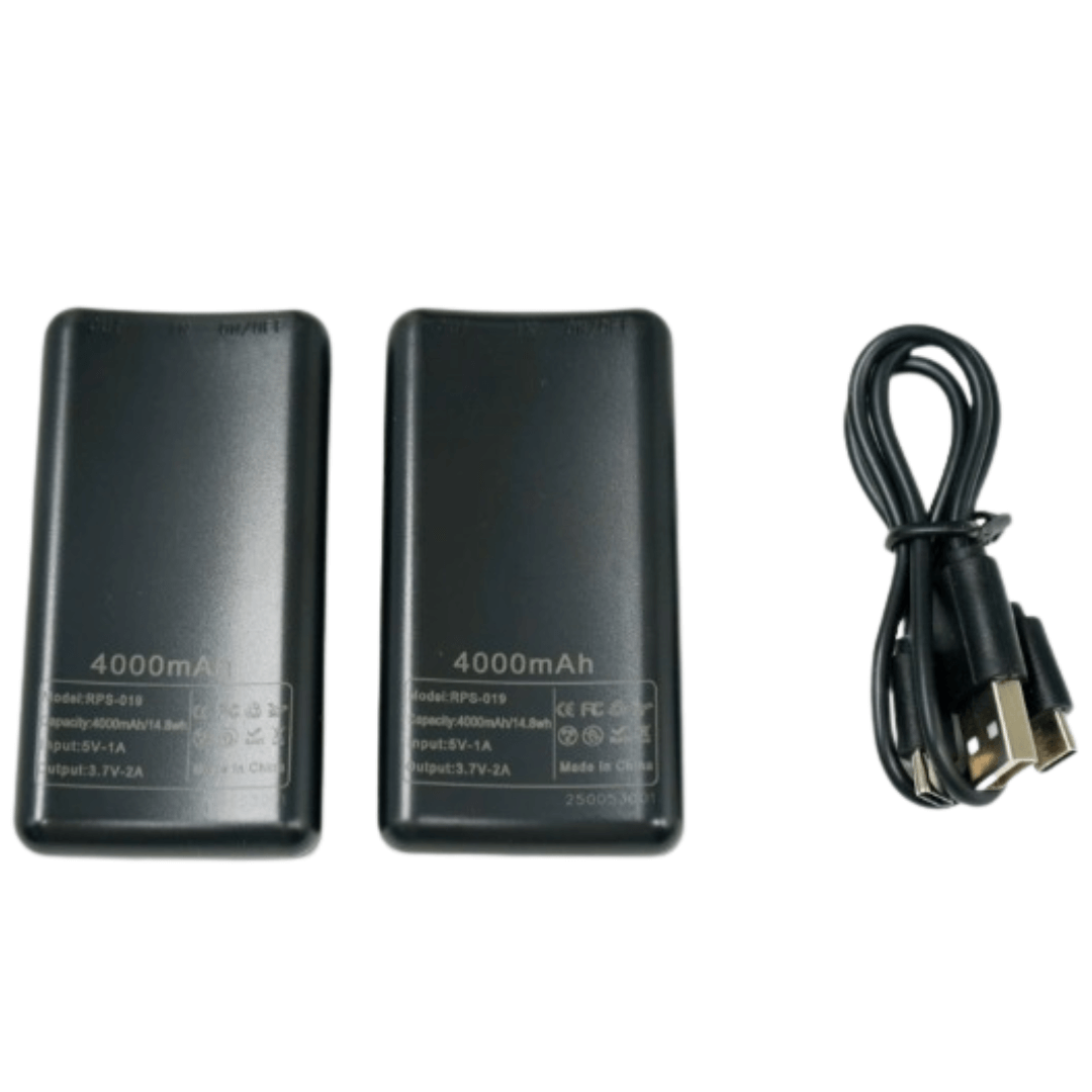 Power Bank Pair for Heated Socks — 3.7V / 2A, 2×4,000 mAh