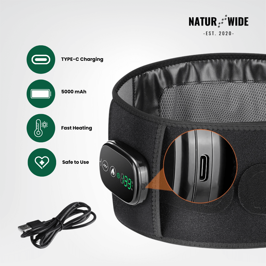Back Massage Belt – Heating Pad, Vibration &amp; Red Light Therapy