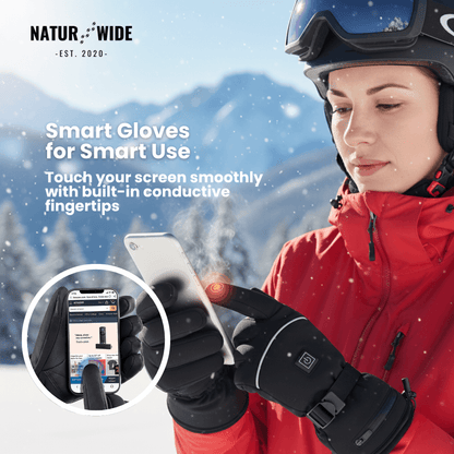 Heated Gloves – 6000mAh Battery, 3 Heat Levels, Waterproof & Windproof