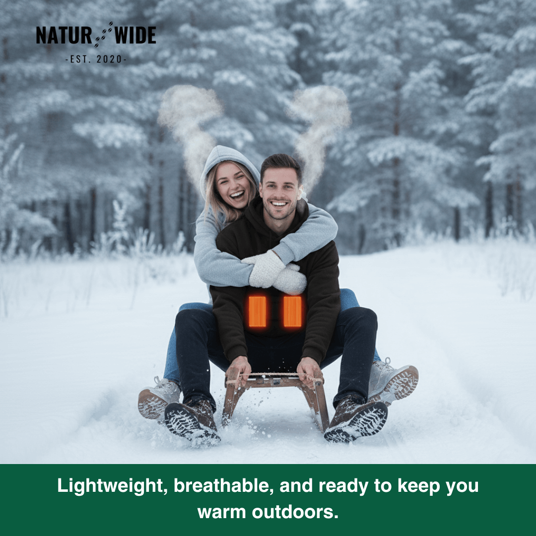 USB Heated Hoodie – Unisex Cotton Zip-Up with Thick Wool Lining