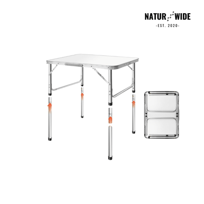 Adjustable Height Folding Camping Table – Portable Aluminum Picnic Desk