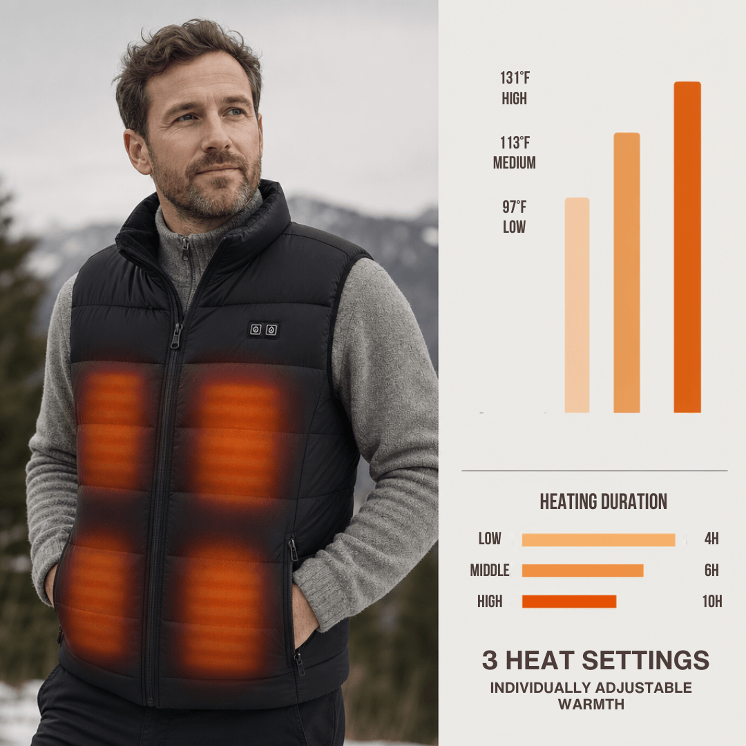 Heated Vest with 9 Heating Zones, Power Bank USB – view 9