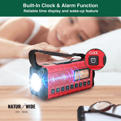 Emergency Crank Radio 10000mAh – Solar, Flashlight & SOS Alarm