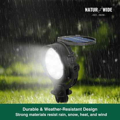 Solar Garden Spotlight 9 LED – RGB & White, IP65 & Adjustable (2-in-1)