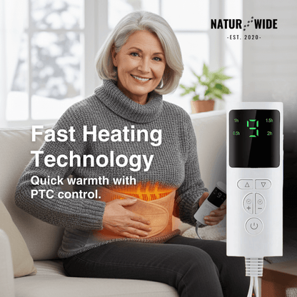 Electric Back Heating Belt – Waist Warmer with 9 Heat Settings &amp; Timer