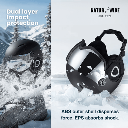 Premium Ski Helmet with Integrated Goggles – Warm &amp; Shockproof