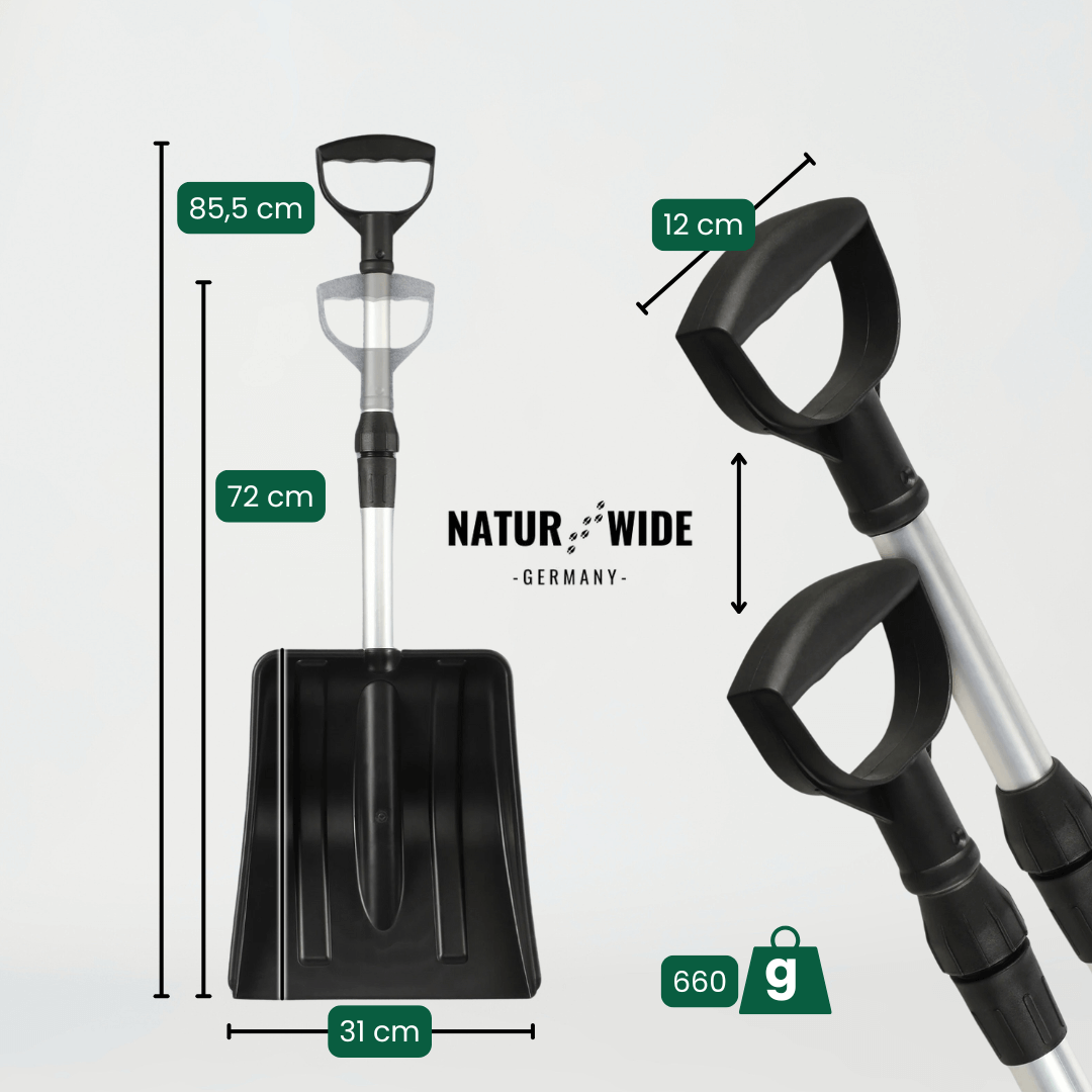 Telescopic Snow Shovel – Compact, Strong & Adjustable Shovel for Car and Garden