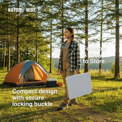Adjustable Height Folding Camping Table – Portable Aluminum Picnic Desk