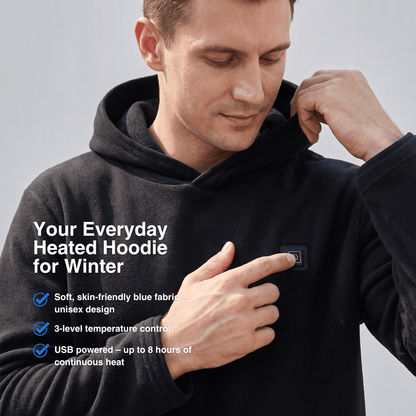USB Heated Hoodie – Unisex Zip-Up with Thick Wool Lining