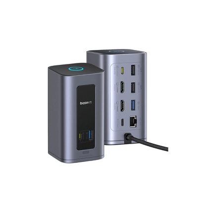12-in-1 USB-C Hub – Dual 4K HDMI, 100W PD, RJ45, SD/TF