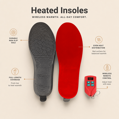 Trim-to-Fit USB Electric Heated Shoe Insoles