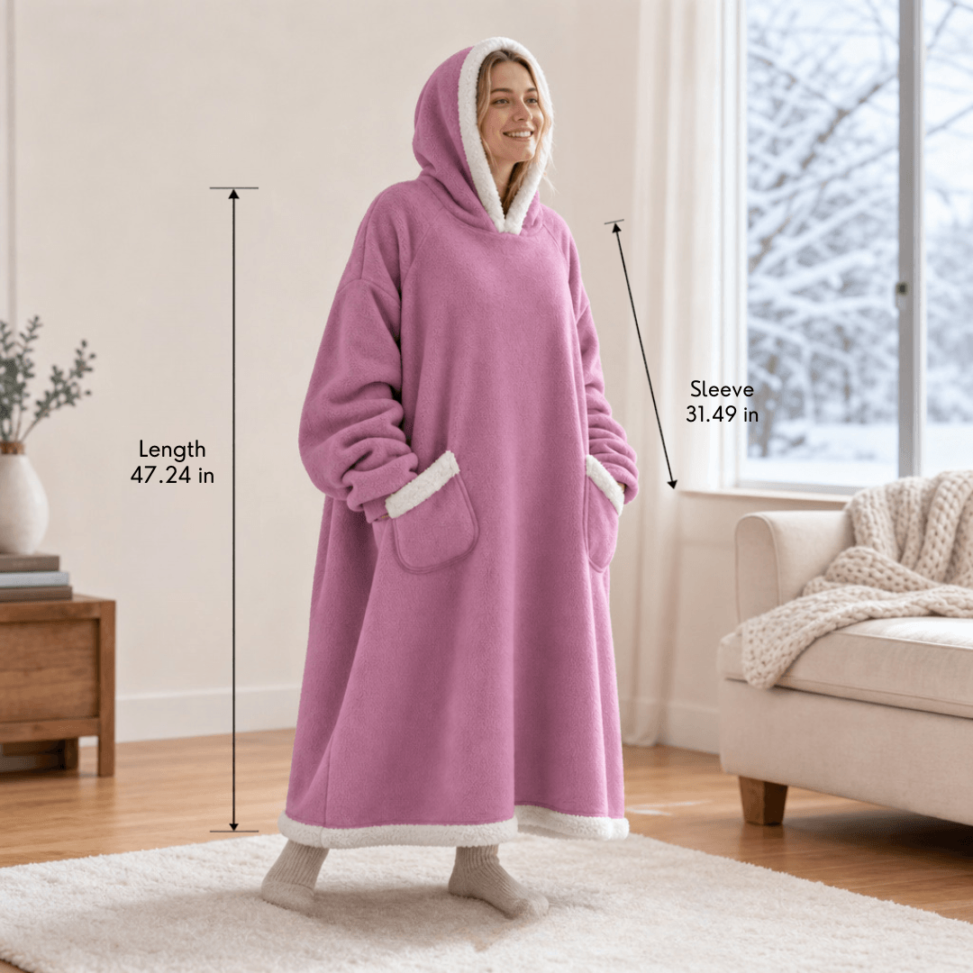 Oversized Flannel Blanket Hoodie with Hood – view 20