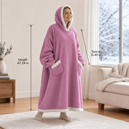Oversized Flannel Blanket Hoodie with Hood – view 20