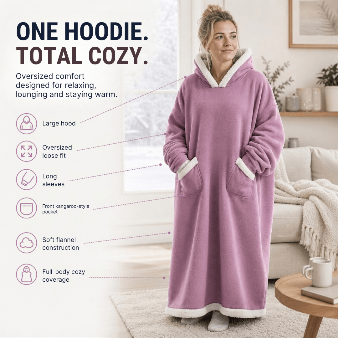 Oversized Flannel Blanket Hoodie with Hood – view 15
