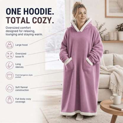 Oversized Flannel Blanket Hoodie with Hood – view 15